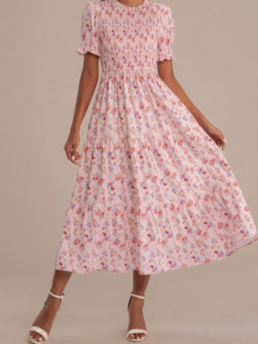Petallush Pink Floral Smocked Midi Dress XL NWT - Picture 10 of 10